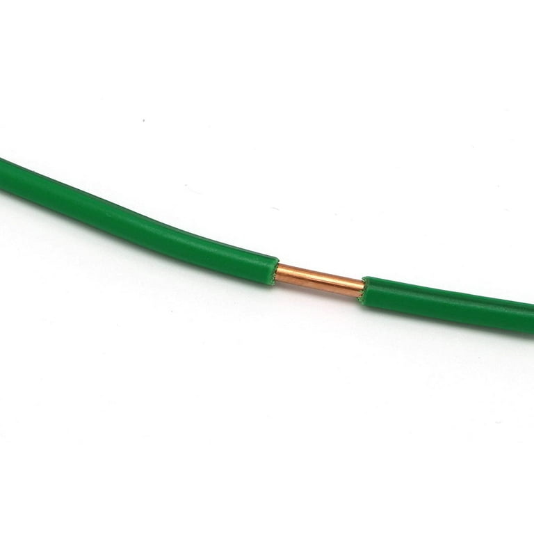  25 Foot, Green - 10 AWG Solid Copper Wire - 10 Gauge Green  Ground Wire - 10 AWG THHN Wire - 25 FT Insulated Grounding Wire - THHN/THWN  Solid Wire 