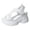 B White, variant on Women's Lightweight Knit Platform Wedge Sandals Hollow Out Breathable Walking Shoes Comfortable Non Slip Slingback Slides White Size 9.5