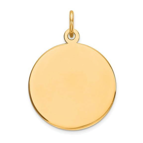 14k Yellow Gold Round Disc Charm Pendant