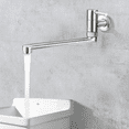 thumbnail image 3 of 2X Faucet 180 Degree Rotation Sink Mop Pool Tap Stainless Steel Lengthened Wall Mounted Single Cold Water Faucets, 3 of 6