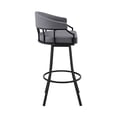 thumbnail image 3 of Armen Living Palmdale 30" Swivel Faux Leather Bar Stool-Color:Slate Grey / Black, 3 of 10