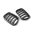 thumbnail image 3 of TFixol2 PCS Matte Black Radiator Grille Sports Grille with Double Bar Replacement for BMW 3 series E46 Saloon Touring 1998-2001, 3 of 7