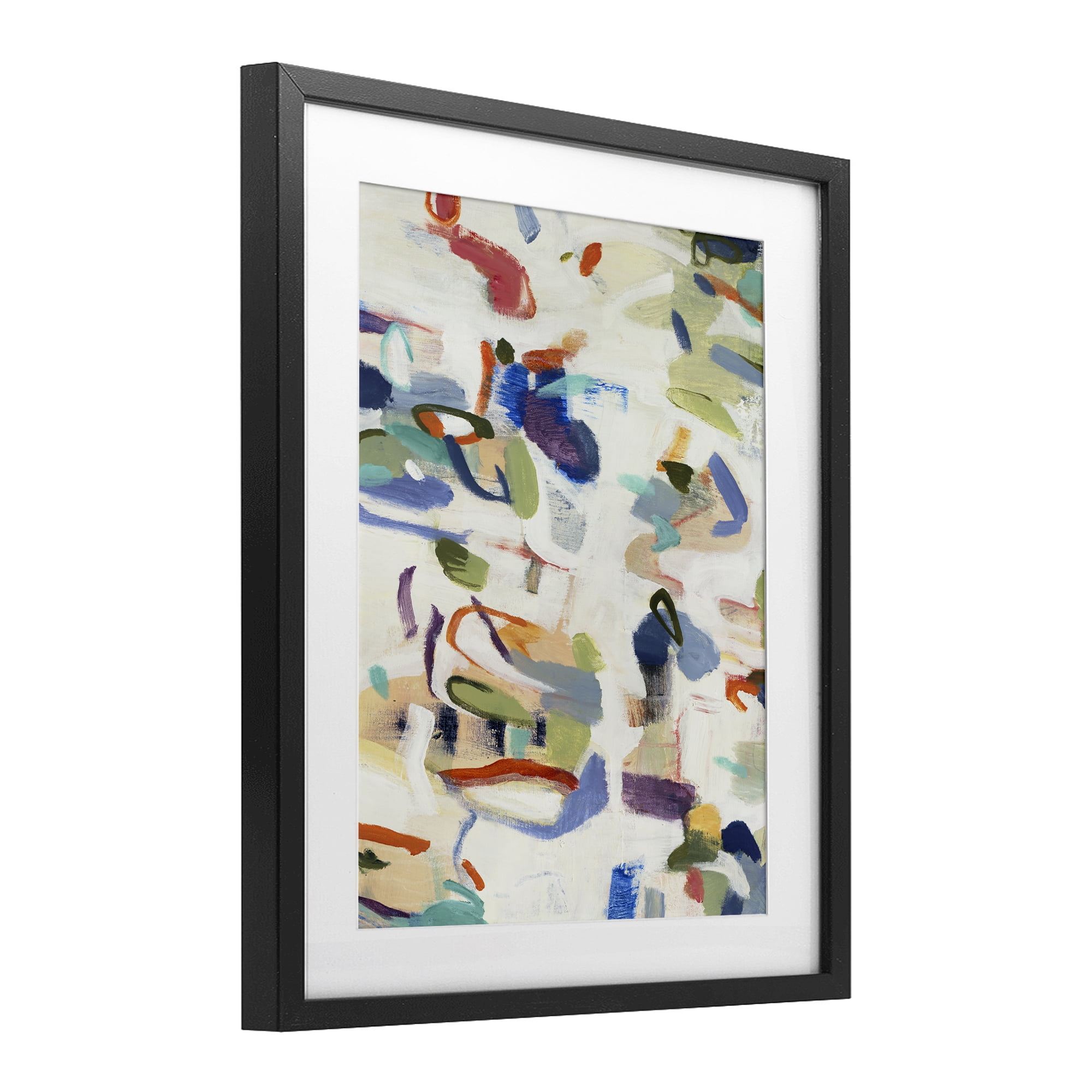 Stupell Industries Expressive Composition Brushstrokes Black Framed Print Under Glass, design by Lisa Ridgers