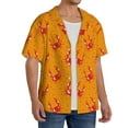 thumbnail image 2 of Fotbe Red Crab Camisa Estampada de Manga Corta para Hombre, Casual de Verano, Estilo Playero, Sin Arrugas-Small, 2 of 5