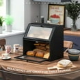 thumbnail image 2 of Bread Box for Kitchen Countertop Bin Double Layer Bread Box Storage Container Extra Large Capacity with Diamond Pattern Windows (Black, Extra Large), 2 of 14