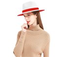 thumbnail image 4 of SAYOO Sombrero de lana de otoño neutro, sombrero de Fedora de doble cara de moda con cinta decorativa SAYOO moda, 4 of 8