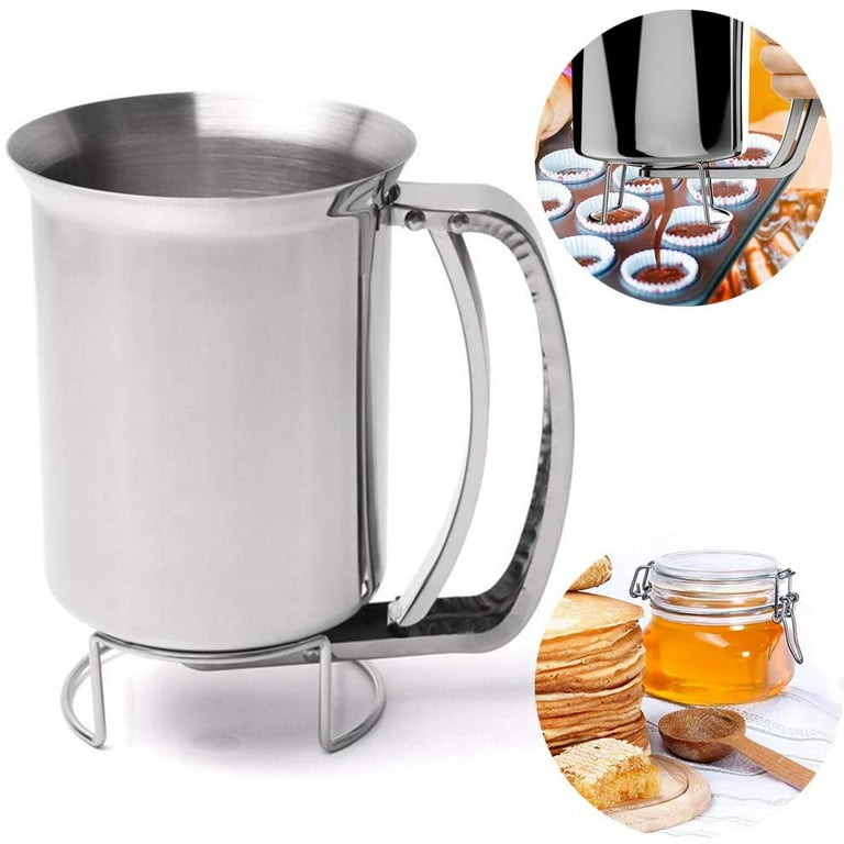  Stainless Steel Pancake Batter Dispenser, Gourmet Pourer,  Funnel Dispenser with Stand for Takoyaki and Baking : Home & Kitchen