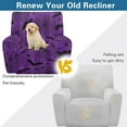 thumbnail image 5 of Renewold Bat Spider Web Print Purple Cover for Recliner Stretch Single Seat Couch Cover 4 Pieces Polyester Spandex Recliner Slipcover with Side Pocket for Home Halloween Decor, 5 of 8