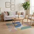 thumbnail image 3 of ODIKA 4'x6' Pastel Multicolor Retro Gradient Arch Washable Area Rug Mid Century Modern Aesthetic Pattern Stain Resistant, Low Pile, Easy Care for Dorm Room, Small Living, 3 of 7