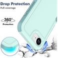 thumbnail image 2 of KOMI for iPhone 16e Case with HD Screen Protector, 10 FT Military Grade Drop Protection, Anti-Slip Phone Case, Mint Green (PC) + Mint Green (TPU), 2 of 8