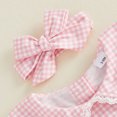 thumbnail image 6 of Cjfdfy Toddler Baby Girl Plaid Fall Outfits Long Sleeve Doll Collar Tops Elastic Pants Headband Three-piece Set Infant Fall Winter Outfit Long Sleeve Lacee Tops And Flare Pant, 6 of 9