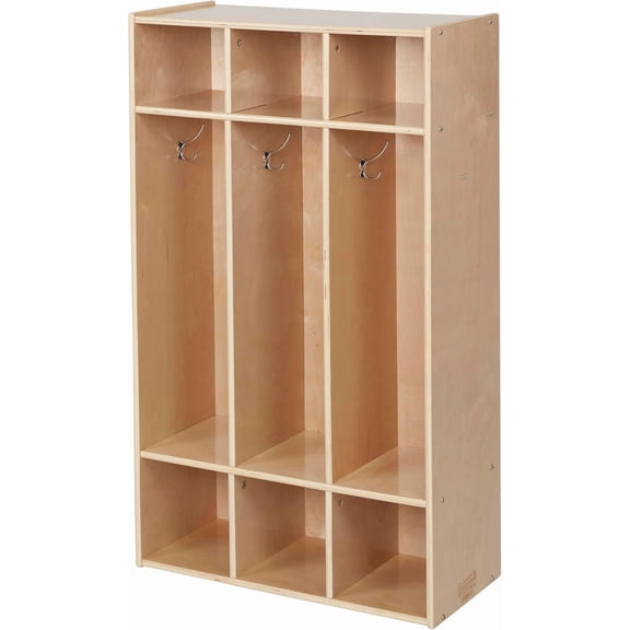 Sleekline 3-Section Coat Locker, Kids Furniture, Natural