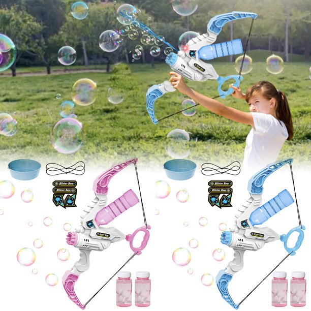 Máquina De Burbujas Con Arco Y Flecha Para Niños, 2 En 1, Fabricante De Burbujas Eléctrico Con 10 Agujeros, Soplador De Burbujas, Juguete Que Funciona Con Pilas, Juguete Para Hacer Burbujas Para Bodas Muyoka Hogar