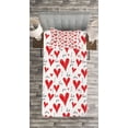 thumbnail image 3 of Ambesonne Love Quilted Bedspread Set 2 Pcs, Hand Writing Valentines, Twin Size, Vermilion Black White, 3 of 3