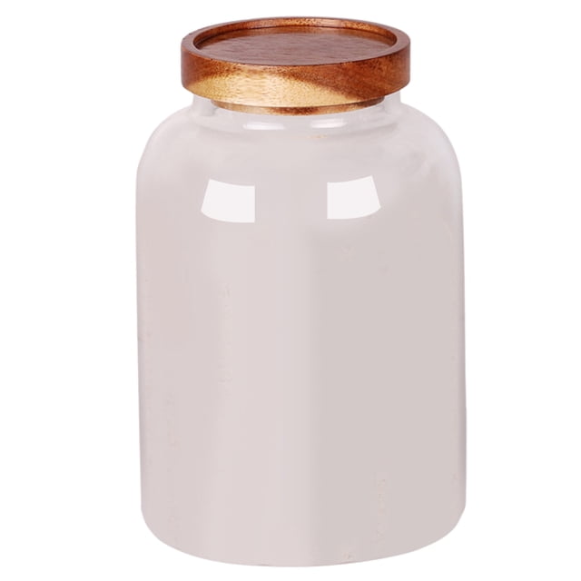 1pc Glass Storage Tank Round Clear Storage Container Sealing Tea Canister Multifunctional Storage Jar(1950ml)