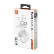 JBL Tune Beam 2 - سماعات أذن داخلية لاسلكية حقيقية لإلغاء الضوضاء - أبيض