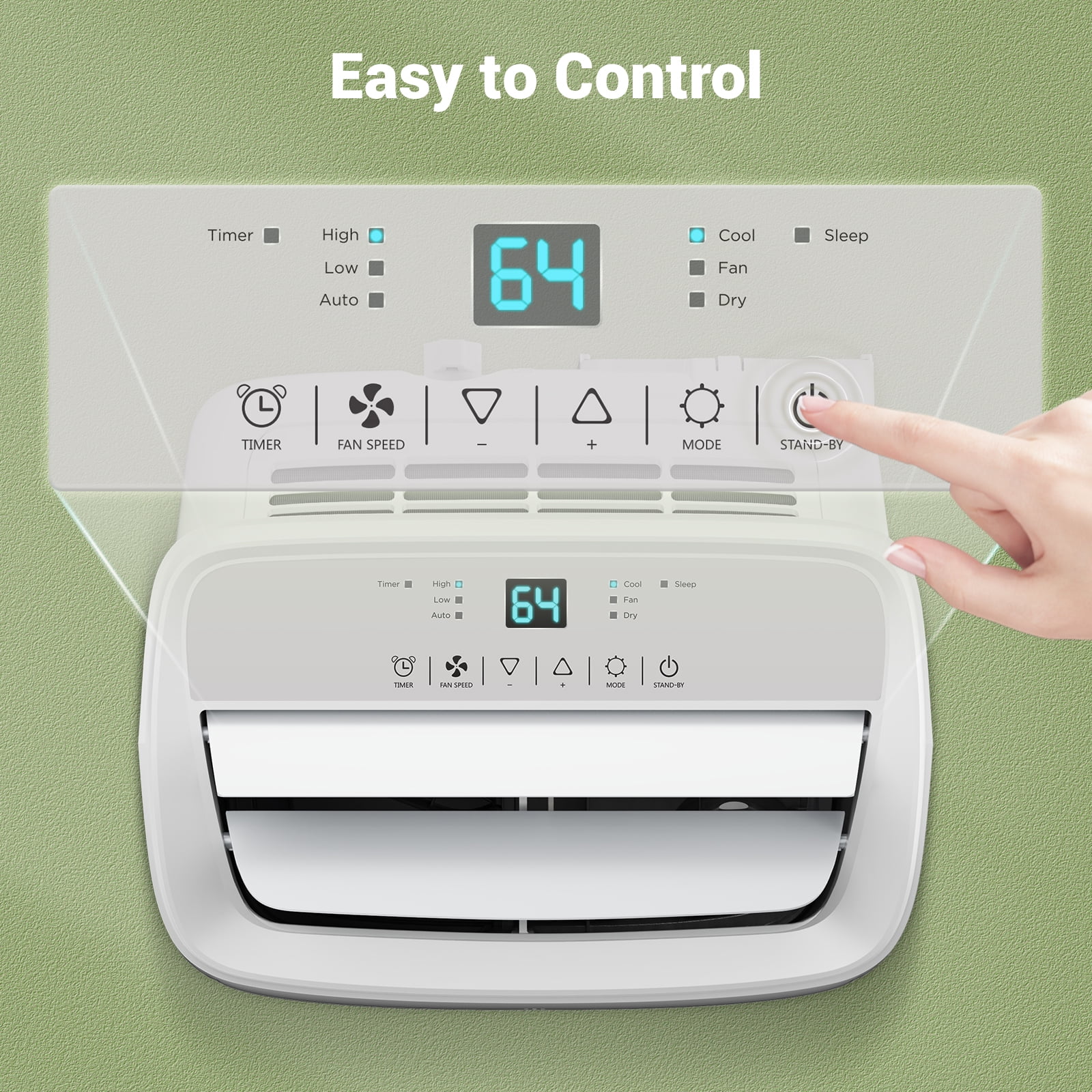 DuraComfort Portable Air Conditioner 10000BTU with Dehumidifier,  Fan, Cool, for room ups to 300Sq.Ft, 6300BTU SACC