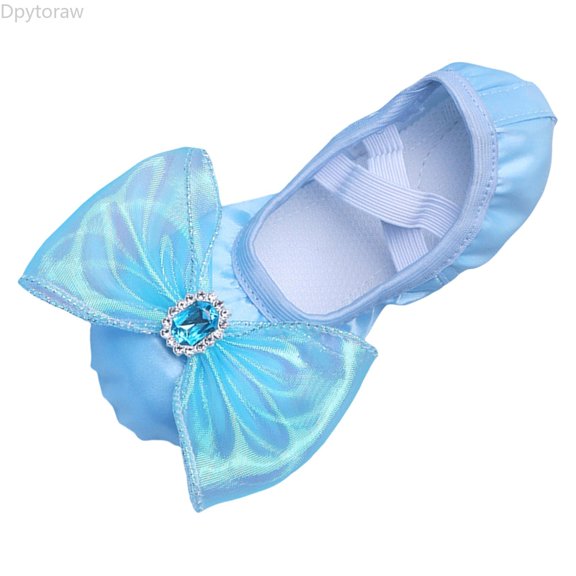Dpytoraw Children Shoes Dance Shoes Ballet Performance Diamond Lace Bow Yoga Shoes Girls Athletic Shoes Size Blue 2-2.5 Years