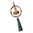 thumbnail image 3 of Almencla Buddha Statue Car Rearview Mirror Charm Pendant with Tassel Feng Shui Decor Green, 3 of 8