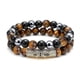 thumbnail image 1 of Women Men Hematite Obsidian Tiger Eye Beaded Comfortable Bracelet Lightweight Adjustable Agate Bracelets Set Gift, 1 of 3