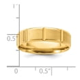 thumbnail image 3 of 14k Yellow Gold 6mm Heavyweight Comfort Fit Brushed/Polished Beveled Edge with Vertical Lines Wedding Band Size 11 YB113H, 3 of 5