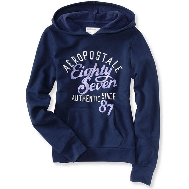 Aeropostale - Sudadera con capucha para mujer Eighty Seven Script, azul, pequeña