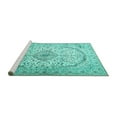 thumbnail image 2 of Ahgly Company Machine Washable Indoor Square Persian Turquoise Blue Traditional Area Rugs, 8' Square, 2 of 4