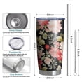 thumbnail image 6 of 20 Oz Pioneer Flower Coffee Tumbler Double Wall Insulated Stainless Steel Water Bottle | Metal Reusable Thermoses Flask with Cup Cap | Leak & Sweat Proof with Anti-Dust Lid, 6 of 7