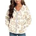 thumbnail image 3 of Dzrciro Boys Girls Hoodie Sweatshirts, Leopard Print Long Sleeve Full Zip Up Kids Jacket with Pockets, Casual Outdoor Hoodies Coat, 4-12 Years, 3 of 8