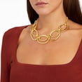 thumbnail image 5 of DESIGNICE Gold Cable Link Pendant Necklace: 14K Gold Plated Loop Chain Link Statement Choker Necklace for Women - Chunky Fashion Double Oval Hoop Pendant Jewelry - Simple Elegant Women Gift, 5 of 7