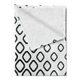 thumbnail image 2 of Abstract Soft Flannel Fleece Blanket, Trippy Fractal Geometrical Rounded Square Shapes Minimalist Artisan Pattern, Cozy Plush for Indoor and Outdoor Use, 60" x 80", Black and White, by Ambesonne, 2 of 5