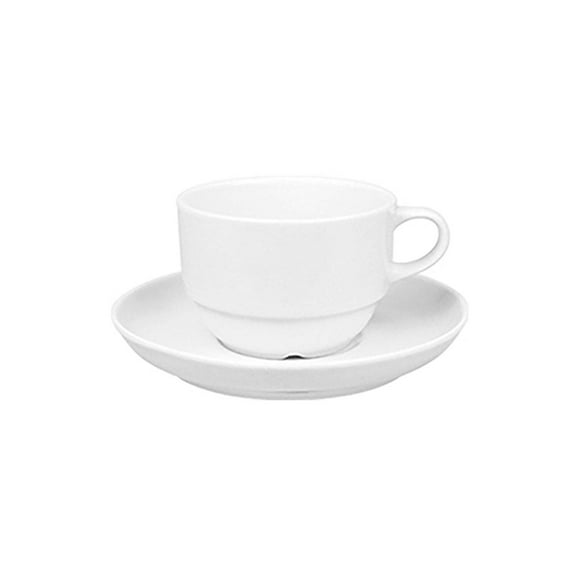 European White Stacking 3 oz. Espresso Cup Saucer