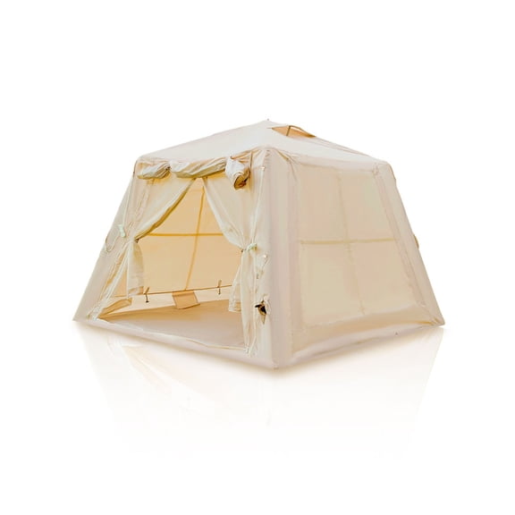 Complete 4 Season Inflatable Tent 5.76m², Includes Canopy & Hand Pump, Durable Oxford Air Tent for Camping, Glamping, 2-3 Person