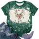 thumbnail image 1 of Fiudx Tops para Mujer Camiseta de Manga Corta con Cuello Redondo y Estampado Navideño a La Moda para Mujer, 1 of 4