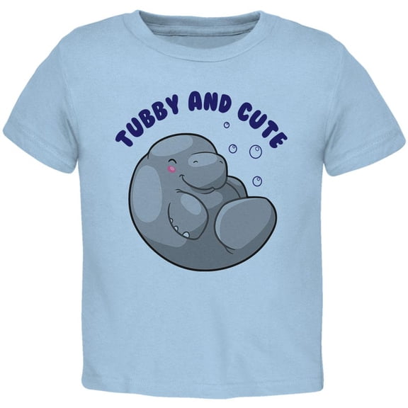 Manatee Tubby And Cute Chubby Sea Potato Toddler T Shirt Light Blue 3T