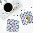 thumbnail image 5 of Disketp Palm Leaves Funny Coasters,4 Pcs Leather Coasters With Holder, Perfect Housewarming Hostess Gifts,Protect Furniture From Water Marks Scratch And Damage, 5 of 9