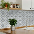 thumbnail image 2 of Mi Alma Black Light Blue Vintage Flower Peel & Stick Tiles - Vinyl Backsplash 8x8, 2 of 10