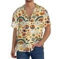 thumbnail image 3 of Fotbe Mushrooms And Rainbows Peace print Short Sleeve Button Down Shirts for Men Casual Summer Beach Wrinkle Free Shirt-Large, 3 of 7