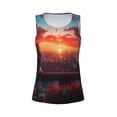 thumbnail image 4 of Lsque Cat Watching City Sunset Printed Workout Tank Tops for Women, Athletic Sports Tank Tops, Compression Sleeveless Dry Fit Shirts,Sleeveless Yoga Shirt-Small, 4 of 9