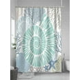 thumbnail image 5 of Fsddascl Coastal Shower Curtain Set - 48" x 72" Washable Bathtub Curtain with 12 Hooks, Blue Starfish Teal Green Conch Ocean Coral Waterproof Fabric Stall Shower Curtains for Bathroom/Bathtub Décor, 5 of 6