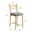 thumbnail image 2 of Bar Stools Set, Upholstered Kitchen Bar Stools with Backrest & Footrest, Counter Height Barstools with Thick Cushion for Kitchen Island Apartment Counter Bar, 2 of 9