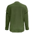 thumbnail image 4 of Duoif Sweaters for Women Trendy Women's Long Sleeve Solid Colour V Neck Sweater Loose Button Knit Shoulder Drop Sweater Women's Sweaters Womens Tops Green M, 4 of 7