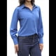 thumbnail image 3 of Blusa Elegante de Larga para Mujer, Estilo Informal, con Cuello Abotonado y Plisada Al Frente. Azul XXL, 3 of 10