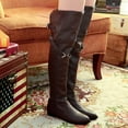 thumbnail image 2 of Fesfesfes Riding Boots For Women Shoes Low Heel Casual Solid Color Pointed Boots Zip Belt Buckle Over The Knee Knight US:7.5(40), 2 of 4