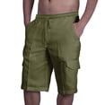 thumbnail image 2 of SDNall Linen Shorts Men Summer Fashion Drawstring Elastic Solid Color Loose Casual Five Pants Beach Casual Shorts Mens Workout Shorts (Green,Sizes:M-3XL), 2 of 9