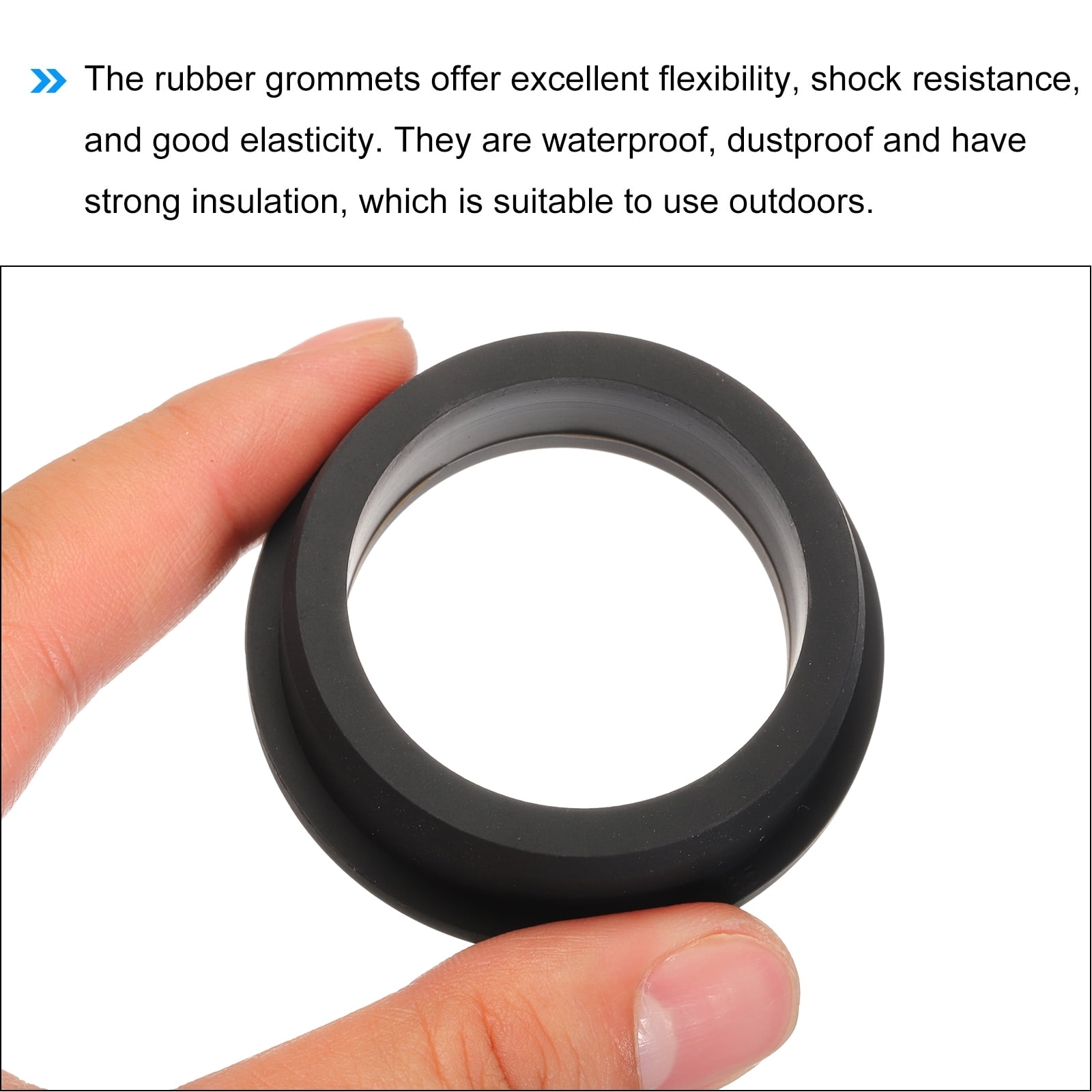 Uxcell 8Pcs T Shape Rubber Grommet Mount Dia 48.5mm,ID 38mm Seal Protection Cable Grommets Flexible