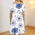 thumbnail image 6 of Cethrio Girls' Nightgowns Size 7-8, Comfy Mid-length Summer Short Sleeve Kids Sleep Dresses Sleepwear Multicolor Size 8, 6 of 8