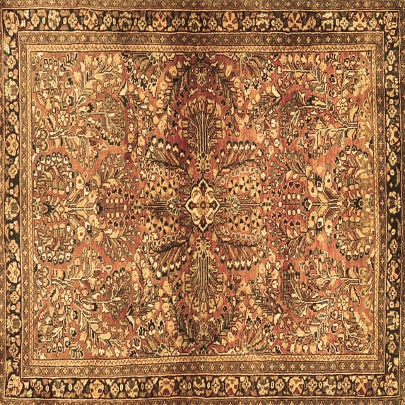 Ahgly Company Indoor Square Persian Brown Traditional Area Rugs, 6' Square