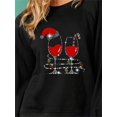 thumbnail image 7 of Nygoyerh Women Cute Sweatshirts Loose Pullover Rhinestone Wine Glass Print T-shirts Long Sleeve Pullovers Casual Tops Fall Workout Tops, 7 of 7
