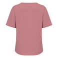 thumbnail image 4 of yunLCZ Basic T Shirts Women's Fashion Casual Solid Color Button Short Sleeve Top T Shirt Women's Short Sleeve Shirts Pink L, 4 of 4